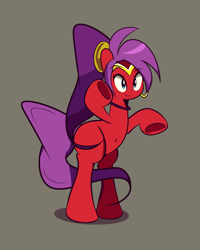 Size: 1280x1600 | Tagged: safe, pony, belly button, bipedal, female, genie, mare, ponified, shantae, shantae (character)