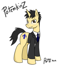 Size: 816x979 | Tagged: safe, artist:potzm, oc, oc only, oc:potemkinz, pony, unicorn, solo