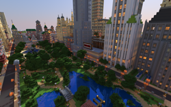 Size: 1920x1200 | Tagged: safe, brohoof.com, central park, city, manehattan, minecraft, no pony, render, skyscraper