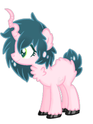 Size: 768x1024 | Tagged: safe, artist:pomihei, oc, oc only, hybrid, interspecies offspring, magical lesbian spawn, offspring, parent:oc:fluffle puff, parent:queen chrysalis, parents:canon x oc, parents:chrysipuff, simple background, solo, transparent background
