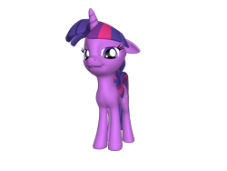 Size: 1200x900 | Tagged: safe, pony, unicorn, 3/4 view, 3d, bedroom eyes, cute, female, floppy ears, grin, looking at you, mare, smirk, solo, twilight smirkle