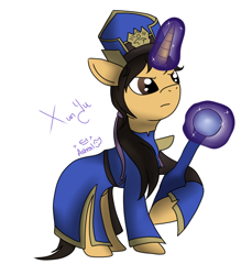 Size: 540x589 | Tagged: safe, artist:astraltempest, pony, unicorn, dynasty warriors, ponified, solo, wand, xun yu