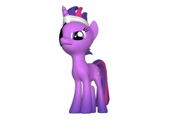 Size: 1200x900 | Tagged: safe, pony, unicorn, it's about time, 3d, eyepatch, female, glare, headband, looking at you, looking down, mare, messy mane, ponylumen, solid sparkle, solo