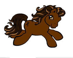 Size: 507x404 | Tagged: safe, artist:zeveraar, g3, african, brown coat, brown eyes, brown mane, cutie mark, jumping, looking at you, simple background, white background