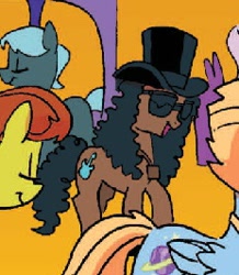 Size: 232x266 | Tagged: safe, idw, spoiler:comic, spoiler:comicff9, hat, ponified, slash, sunglasses, top hat