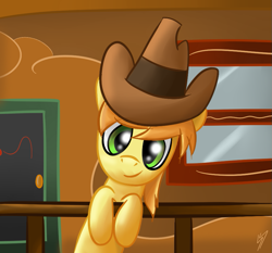 Size: 885x824 | Tagged: safe, artist:pancake-ss, braeburn, earth pony, pony, cowboy hat, male, solo, two toned mane