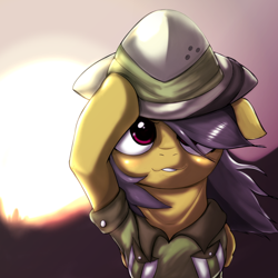 Size: 1000x1000 | Tagged: safe, artist:ushiro no kukan, daring do, dawn, solo, sun, twilight (astronomy)