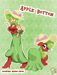 Size: 2313x3049 | Tagged: safe, artist:arteses-canvas, human, apple bottom, clothes, dress, hat, human ponidox, humanized, solo