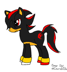 Size: 534x576 | Tagged: safe, artist:therealdragongoddess, ponified, shadow the hedgehog, solo, sonic the hedgehog (series)