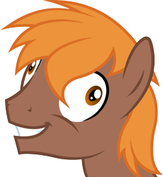 Size: 1813x1974 | Tagged: safe, artist:outlawedtofu, oc, oc only, oc:calamity, pegasus, pony, fallout equestria, the cutie map, bust, dashite, fanfic, fanfic art, i didn't listen, male, meme, portrait, simple background, smiling, solo, stallion, teeth, transparent background