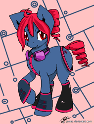 Size: 451x594 | Tagged: safe, artist:silkythecat, kasane teto, ponified, solo, teto, utauloid