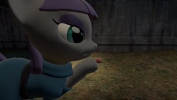 Size: 1280x720 | Tagged: safe, boulder (pet), maud pie, 3d, depth of field, gmod, holding, rock