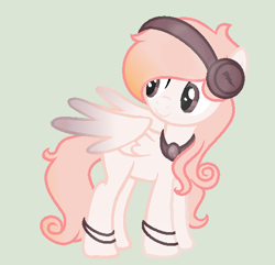 Size: 502x484 | Tagged: safe, artist:azureflareponyartist, oc, oc only, pegasus, pony, headphones, solo