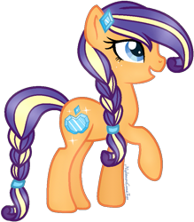 Size: 719x820 | Tagged: safe, artist:nightmarelunafan, oc, oc only, oc:apple jewel, magical lesbian spawn, offspring, parent:applejack, parent:rarity, parents:rarijack, solo