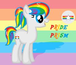 Size: 502x428 | Tagged: safe, artist:sweetannabee, oc, oc only, oc:pride prism, gay pride, gay pride flag, pride, solo