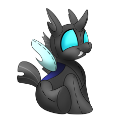 Size: 2000x2000 | Tagged: safe, artist:drawponies, changeling, cute, plushie, plushling, sitting, smiling, solo, vector