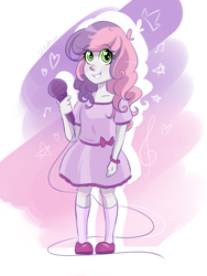 Size: 720x960 | Tagged: safe, artist:silbersternenlicht, sweetie belle, equestria girls, clothes, dress, microphone