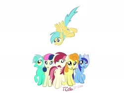 Size: 2048x1536 | Tagged: safe, artist:the super cello, bon bon, carrot top, golden harvest, lyra heartstrings, minuette, roseluck, sunshower raindrops, sweetie drops, background six