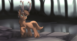 Size: 1920x1028 | Tagged: safe, artist:noben, oc, oc only, oc:ravishing rhapsody, deer, solo