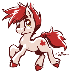 Size: 600x608 | Tagged: safe, artist:taritoons, oc, oc only, oc:maple leaf, canada, nation ponies, solo