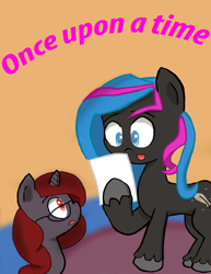 Size: 2550x3300 | Tagged: safe, oc, oc only, oc:curse word, oc:scribbler, earth pony, pony, unicorn, fanfic, female, filly