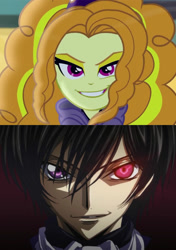 Size: 760x1080 | Tagged: safe, adagio dazzle, equestria girls, rainbow rocks, code geass, comparison, evil grin