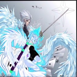 Size: 960x960 | Tagged: safe, artist:drake(other), edit, bleach (manga), crossover, hitsugaya toshiro, human ponidox, ponified, solo, sword, weapon