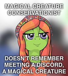 Size: 1248x1383 | Tagged: safe, artist:kill joy, tree hugger, make new friends but keep discord, image macro, meme, solo, treehuggermeme