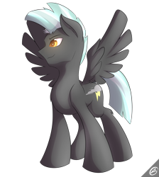 Size: 1800x2013 | Tagged: safe, artist:capseys, thunderlane, pegasus, pony, male, simple background, solo, spread wings, stallion, transparent background