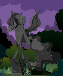 Size: 420x505 | Tagged: safe, screencap, nightmare moon, meme, solo, statue