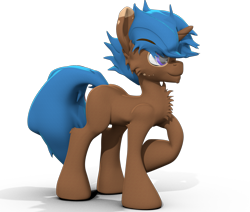 Size: 1965x1664 | Tagged: safe, artist:sherfur, oc, oc only, pony, unicorn, 3d, brown, male, stallion