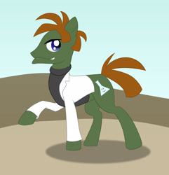 Size: 2614x2707 | Tagged: safe, artist:foxbeast, earth pony, human, pony, antagonist, crossover, disney, heinz doofenshmirtz, male, phineas and ferb, ponified, science, scientist, solo