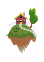 Size: 744x1052 | Tagged: safe, artist:astrorious, make new friends but keep discord, discord's house, floating island, simple background, solo, the discord zone, transparent background, vector