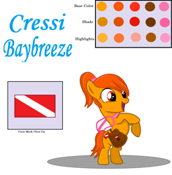 Size: 1656x1684 | Tagged: safe, artist:deltafairy, oc, oc only, oc:cressibaybreeze, earth pony, pony, digital art, diving, female, scuba, solo