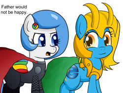 Size: 2000x1500 | Tagged: safe, artist:10art1, oc, oc only, oc:google chrome, oc:internet explorer, browser ponies, google chrome, internet explorer, loki, ponified, thor