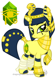 Size: 1024x1434 | Tagged: safe, artist:diigii-doll, oc, oc only, oc:biankha, pony, unicorn, animal crossing, ankha, cutie mark, egyptian, female, looking at you, mare, ponified, simple background, solo, transparent background