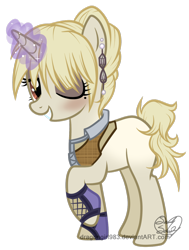 Size: 1024x1355 | Tagged: safe, artist:diigii-doll, oc, oc only, oc:vanity, pony, unicorn, magic, solo, wink