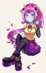 Size: 800x1263 | Tagged: safe, artist:tzc, violet blurr, equestria girls, clothes, nail polish, solo