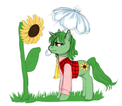 Size: 553x480 | Tagged: safe, artist:staris-chan, kazami yuuka, ponified, sunflower, touhou