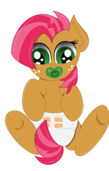 Size: 716x1116 | Tagged: safe, artist:the-crusader-network, babs seed, diaper, foal, pacifier