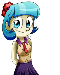 Size: 800x1000 | Tagged: safe, artist:fj-c, coco pommel, equestria girls, belly button, cute, equestria girls-ified, solo