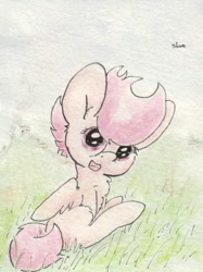 Size: 690x922 | Tagged: safe, artist:slightlyshade, derpibooru import, scootaloo, solo, traditional art