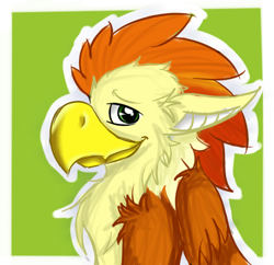 Size: 479x464 | Tagged: safe, artist:typhysoru, oc, oc only, oc:altus sweech, griffon, looking at you