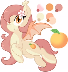 Size: 2438x2573 | Tagged: safe, artist:furrgroup, oc, oc only, oc:peach blossom, bat pony, pony, floating, flying, solo