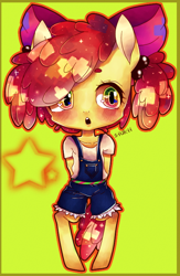 Size: 494x757 | Tagged: safe, artist:siukii, apple bloom, semi-anthro, chibi, solo