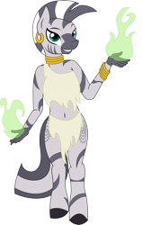 Size: 3000x4757 | Tagged: safe, artist:theshadowstone, zecora, anthro, zebra, belly button, enchantress, magic, midriff, simple background, solo, transparent background