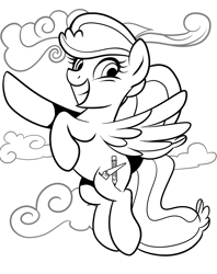 Size: 1023x1289 | Tagged: safe, artist:nanook123, oc, oc only, oc:blank canvas, bronycon, bronycon 2015, bronycon mascots, cloud, cloudy, coloring book, coloring page, cute, monochrome, sky, solo