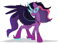 Size: 1400x1014 | Tagged: safe, artist:wiggles, midnight sparkle, sci-twi, twilight sparkle, equestria girls, friendship games, equestria girls ponified, ponified, solo, that was fast