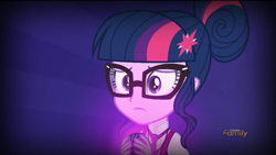 Size: 1366x768 | Tagged: safe, screencap, sci-twi, twilight sparkle, equestria girls, friendship games, discovery family logo, solo