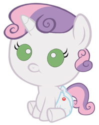 Size: 2184x2760 | Tagged: safe, artist:megarainbowdash2000, sweetie belle, pony, baby, baby belle, baby pony, cloth diaper, cute, dawwww, diaper, diapered, diapered filly, female, filly, foal, safety pin, solo, white diaper